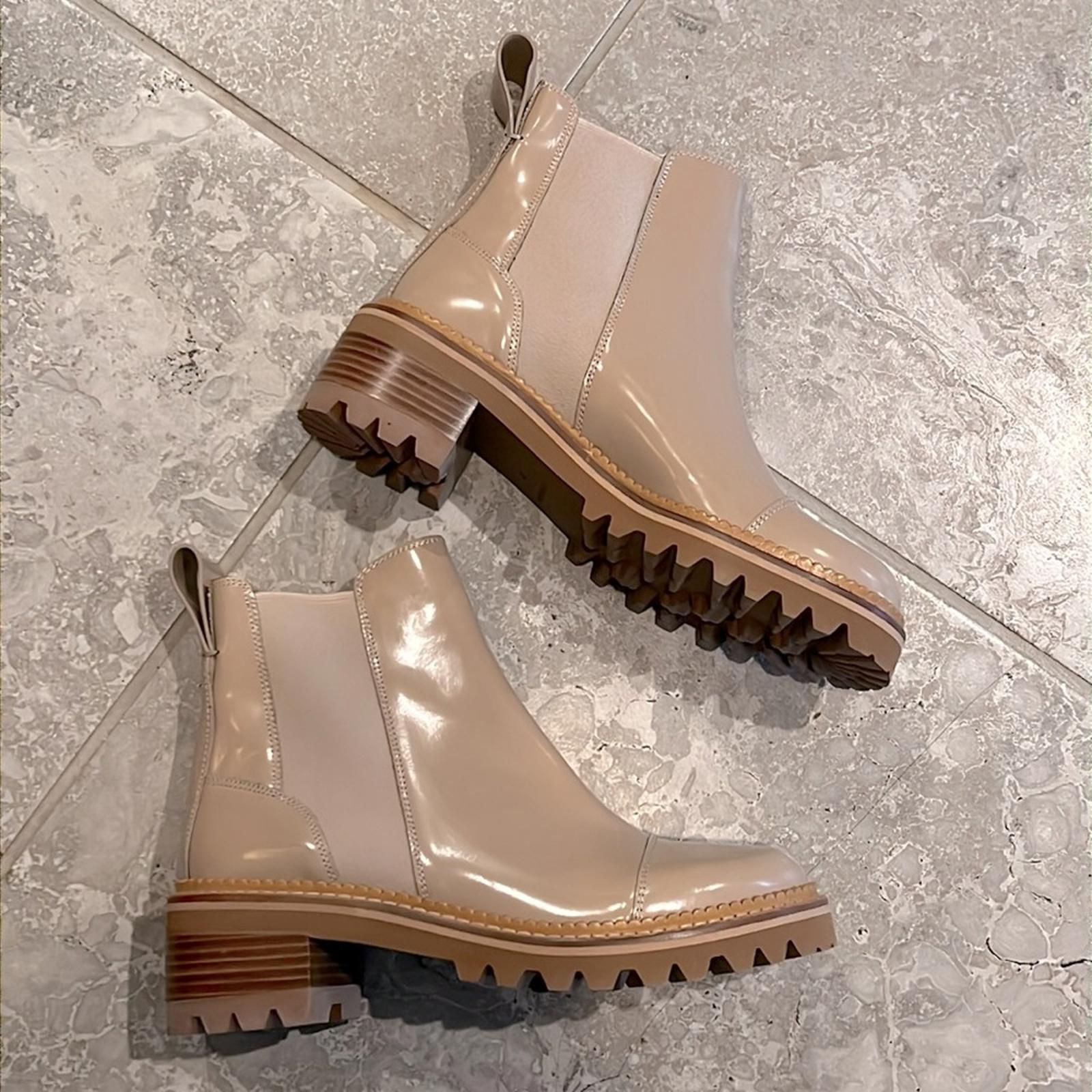 See by Chloé Mallory Chelsea Boots in Beige, Size 39 NEW + DustBag