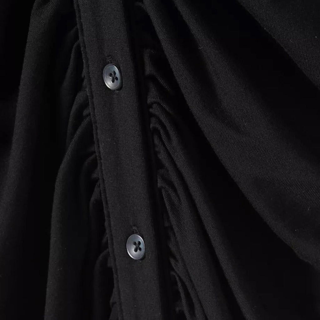 Good American Good Touch Ruched Midi Dress in Black, Size 1 New w/Tag