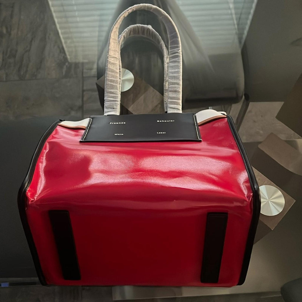 Proenza Schouler White Label Morris Large Coated Canvas Tote in Red, New w/Tag
