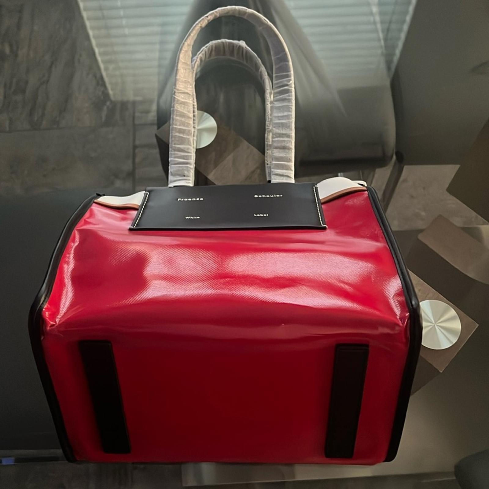 Proenza Schouler White Label Morris Large Coated Canvas Tote in Red, New w/Tag