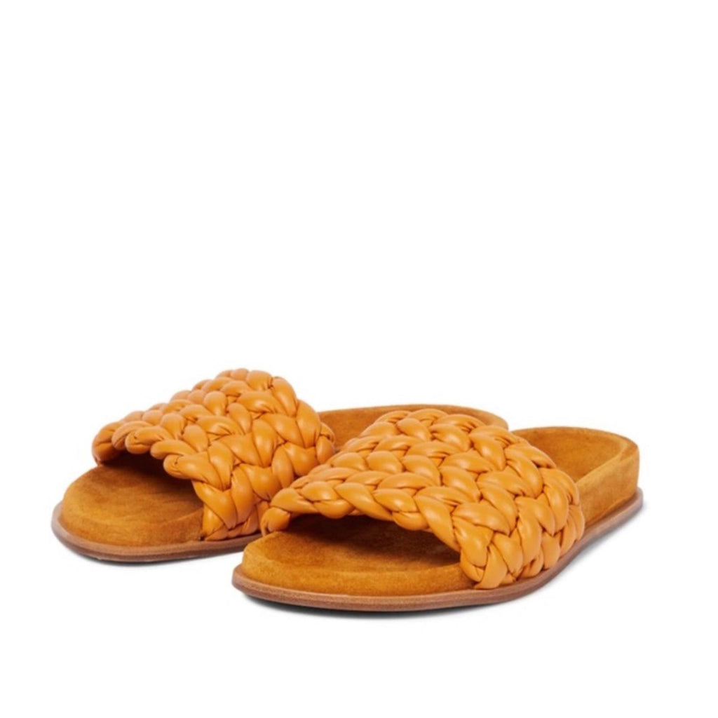 Chloé Kacey Flat Footbed Braided Leather Slides, NWT, Size 41 W Comes w/Dust Bag