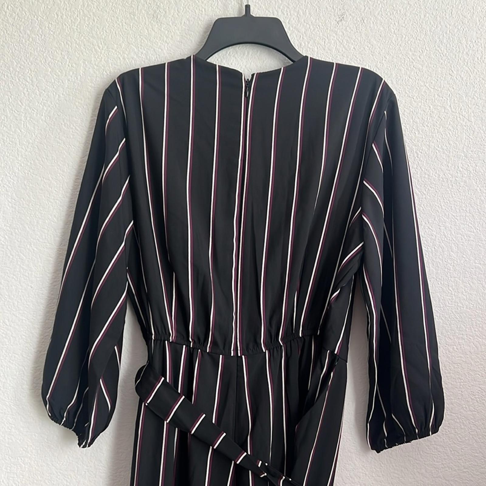 Lane Bryant Striped Faux Wrap Jumpsuit w/Belt, Size 14 New w/Tag