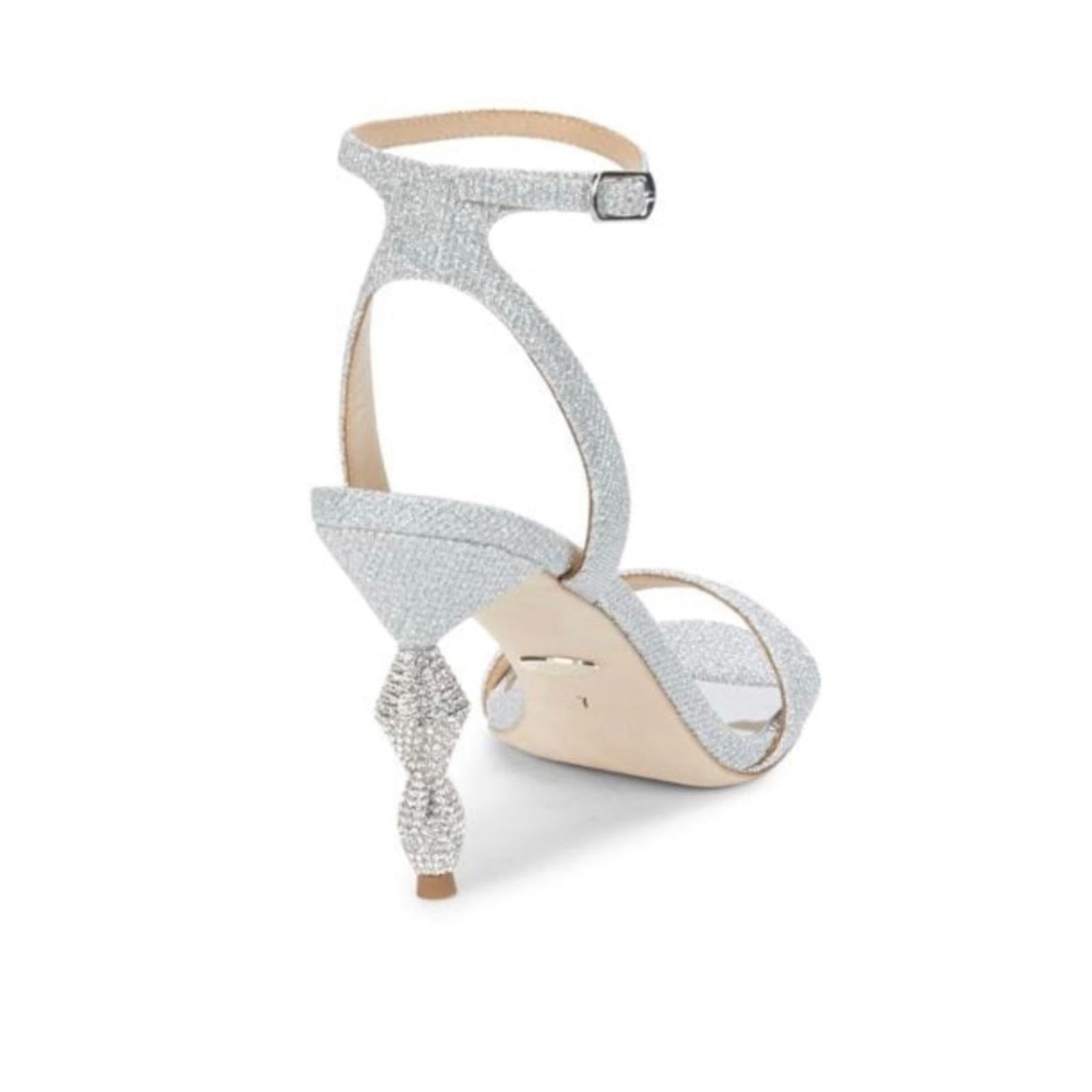 Badgley Mischka Evamarie Crystal Sandal Pumps, Size 6.5M New in Box Retail $215