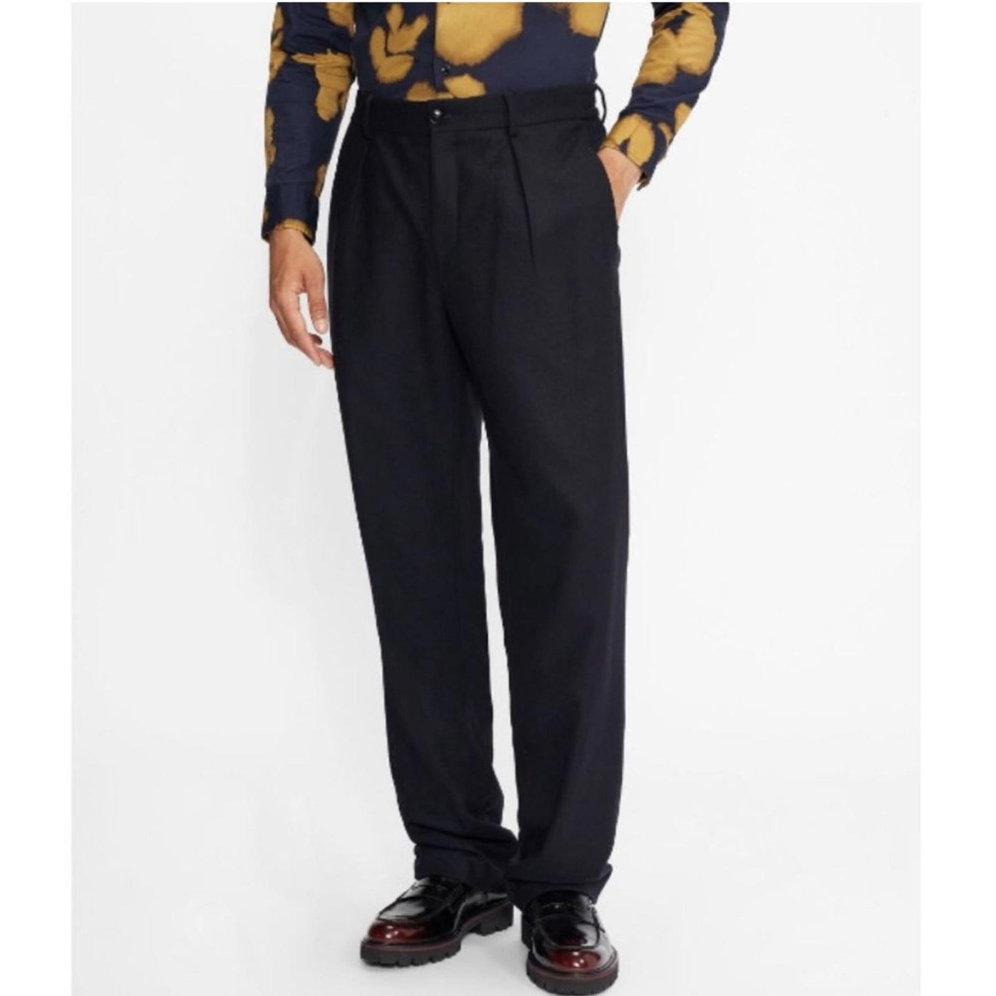 Ted Baker Scout Franklin Fit Wool Blend Trousers in Navy Size Waist 40R NWT $225