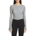 Emporio Armani Bi-Color Ribbed Flare Long Sleeve Sweater, NEW, Size US 14, IT 50