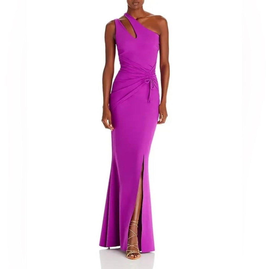 Chiara Boni Costanza Long One-Shoulder Gown in Magneta, Size US14 EU50 NWT $995
