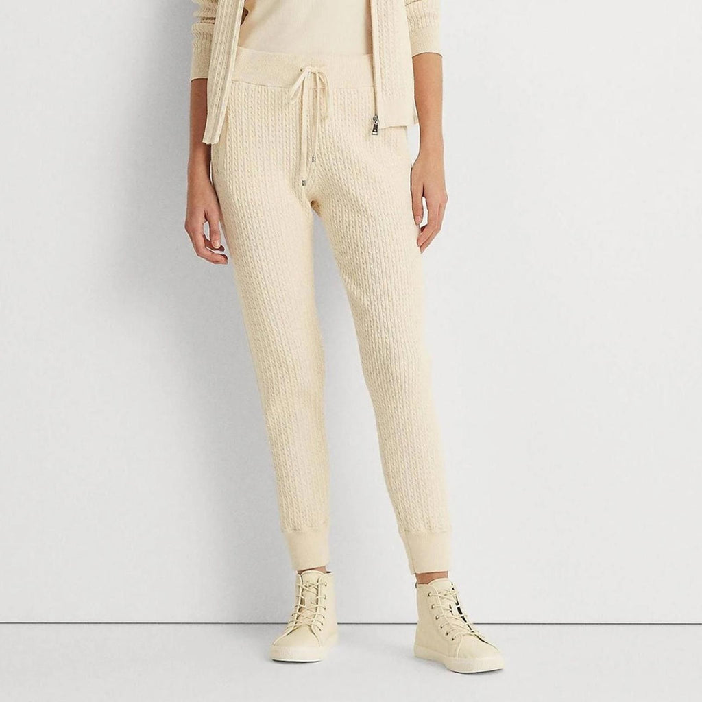 Lauren Ralph Lauren Cable-knit Jogger Pants Plus Size XXL, Winter Cream NWT $145