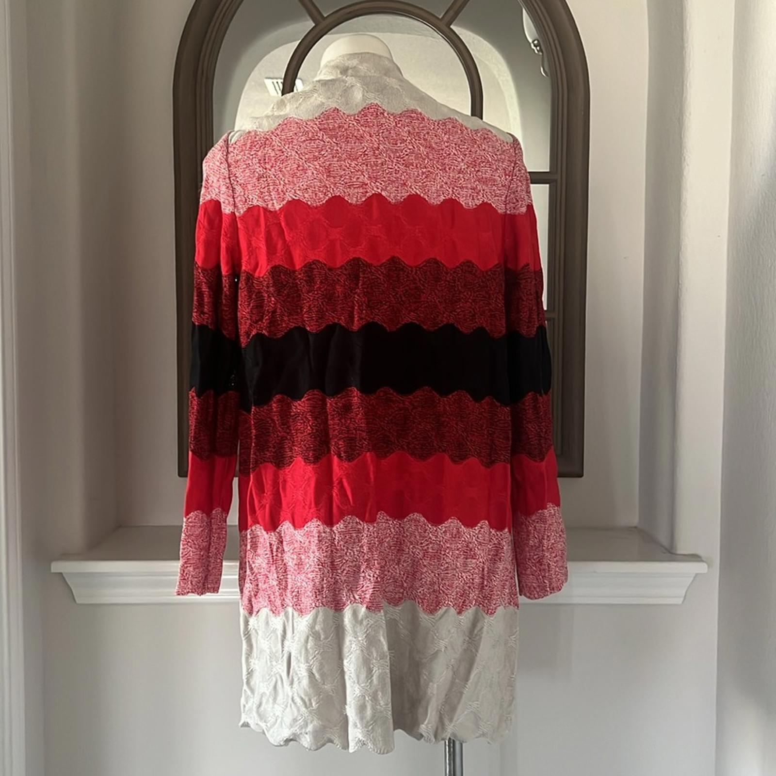 ST. JOHN Red Ombré Cardigan, Caviar / Tikka Red Multi Size S New w/Tag $1195