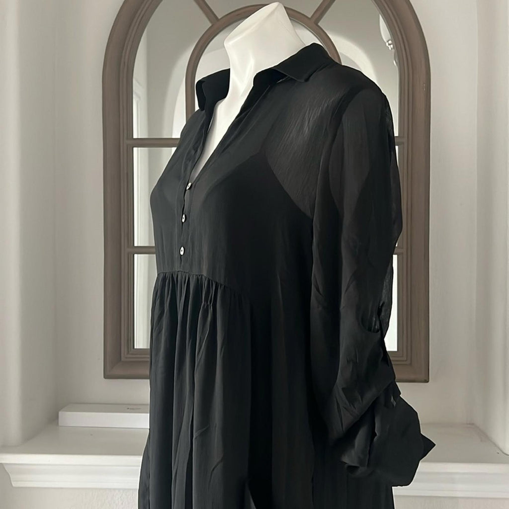 NEW Love Stitch Black Maxi Dress w/Pockets, Size M New w/Tag