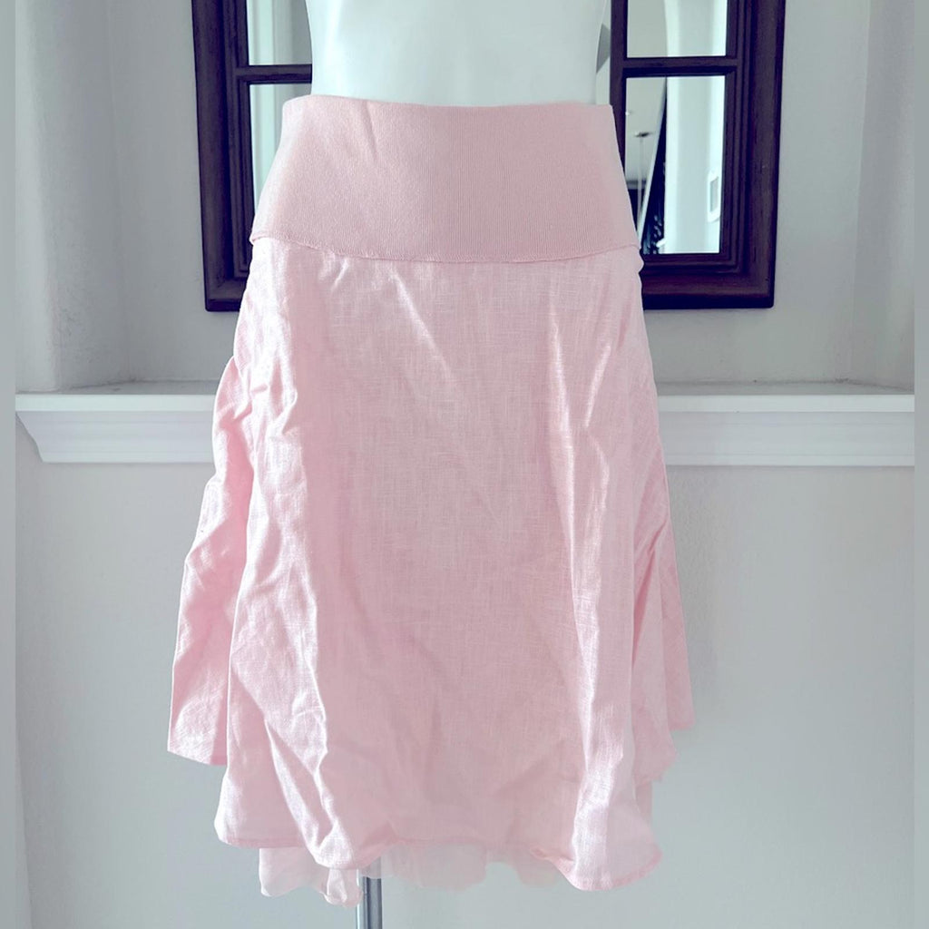 For Joseph Linen Midi Skirt in Blush Pink, NEW, Size L