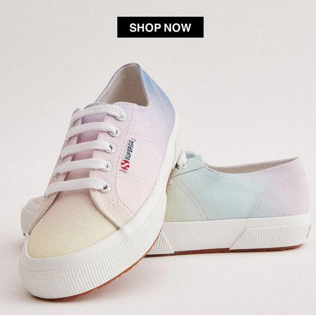 NEW Superga 2750 Gradient Print Pastel Rainbow Sneakers, Size EU 39 New w/o Box