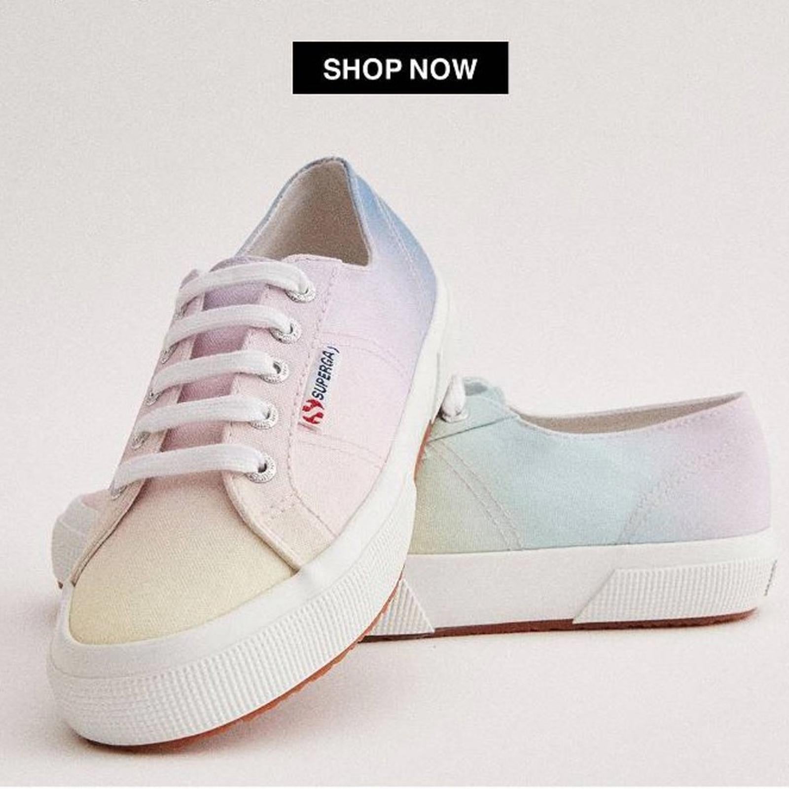 NEW Superga 2750 Gradient Print Pastel Rainbow Sneakers, Size EU 39 New w/o Box