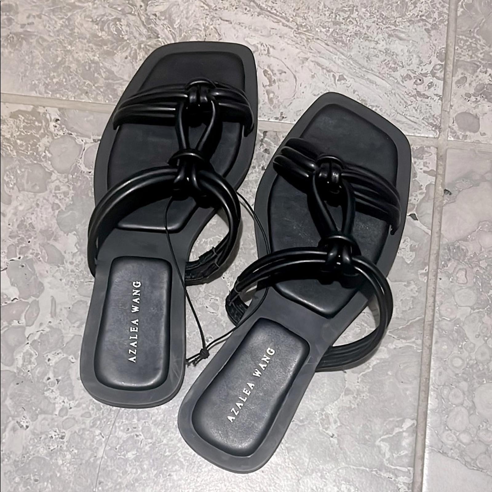 Azalea Wang Stetson Black Sandals, Size 7 NEW w/o Box
