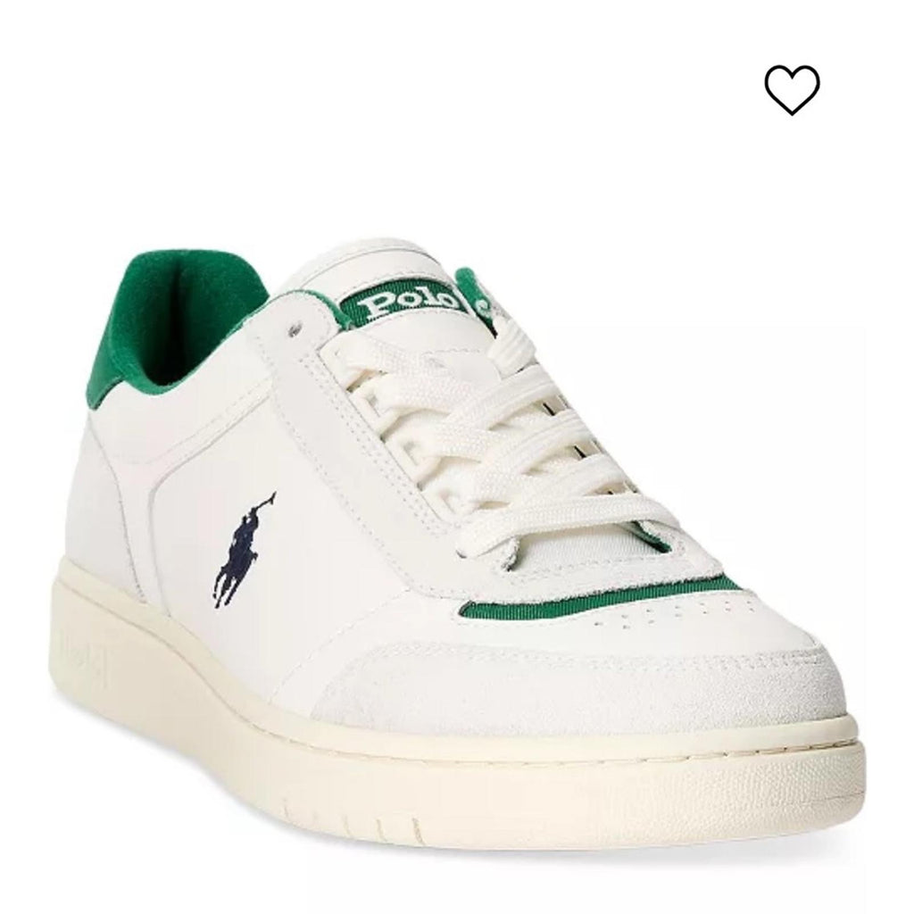 Polo Ralph Lauren Court Sport Lace-Up Sneakers in Deckwash White, Size 8 $185