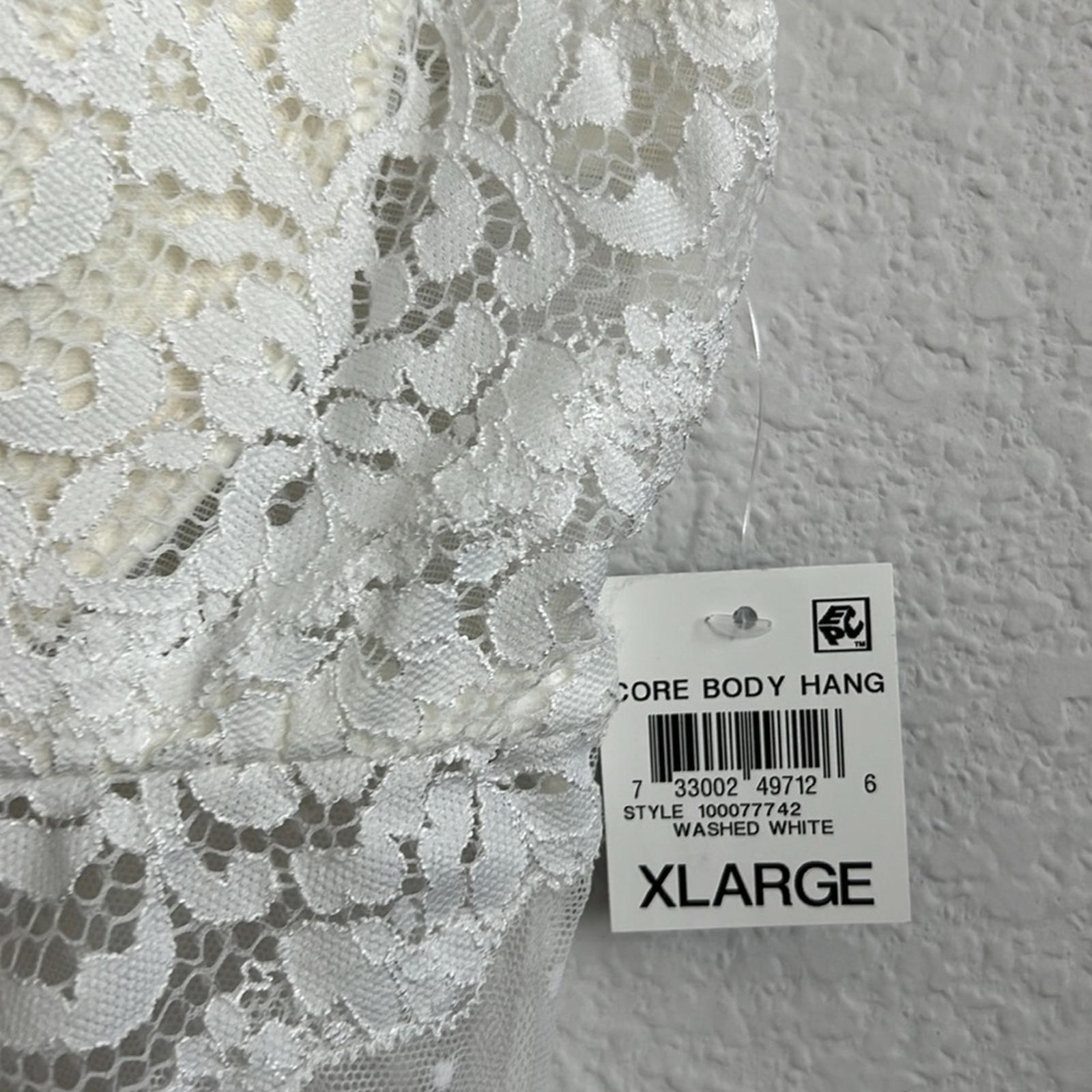 INC Cupped Swiss Dot Thong Bodysuit in Washed White, Size XL, New w/Tag