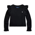 Polo Ralph Lauren Ruffled Cotton-Modal Long-Sleeve Sweatshirt, Size L(12-14) NWT