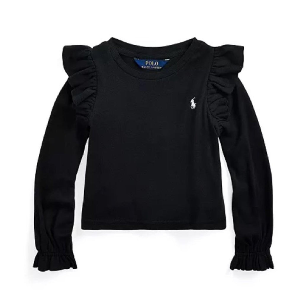 Polo Ralph Lauren Ruffled Cotton-Modal Long-Sleeve Sweatshirt, Size L(12-14) NWT