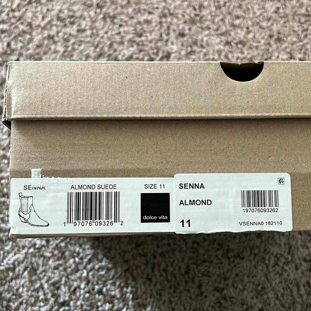 Dolce Vita Senna Bootie in Almond Suede, Size 11 NEW in Box