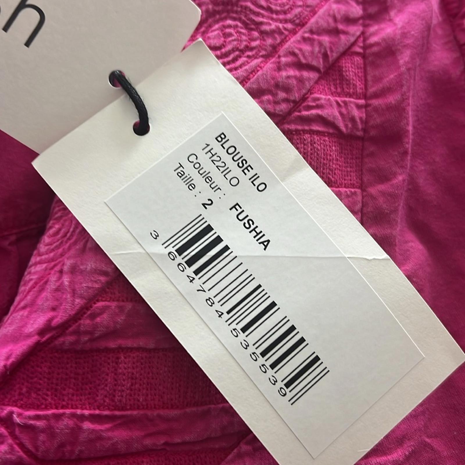 Ba&Sh ILO Hot Pink Fuchsia Embroidered Babydoll
Pullover Blouse Size M New w/Tag