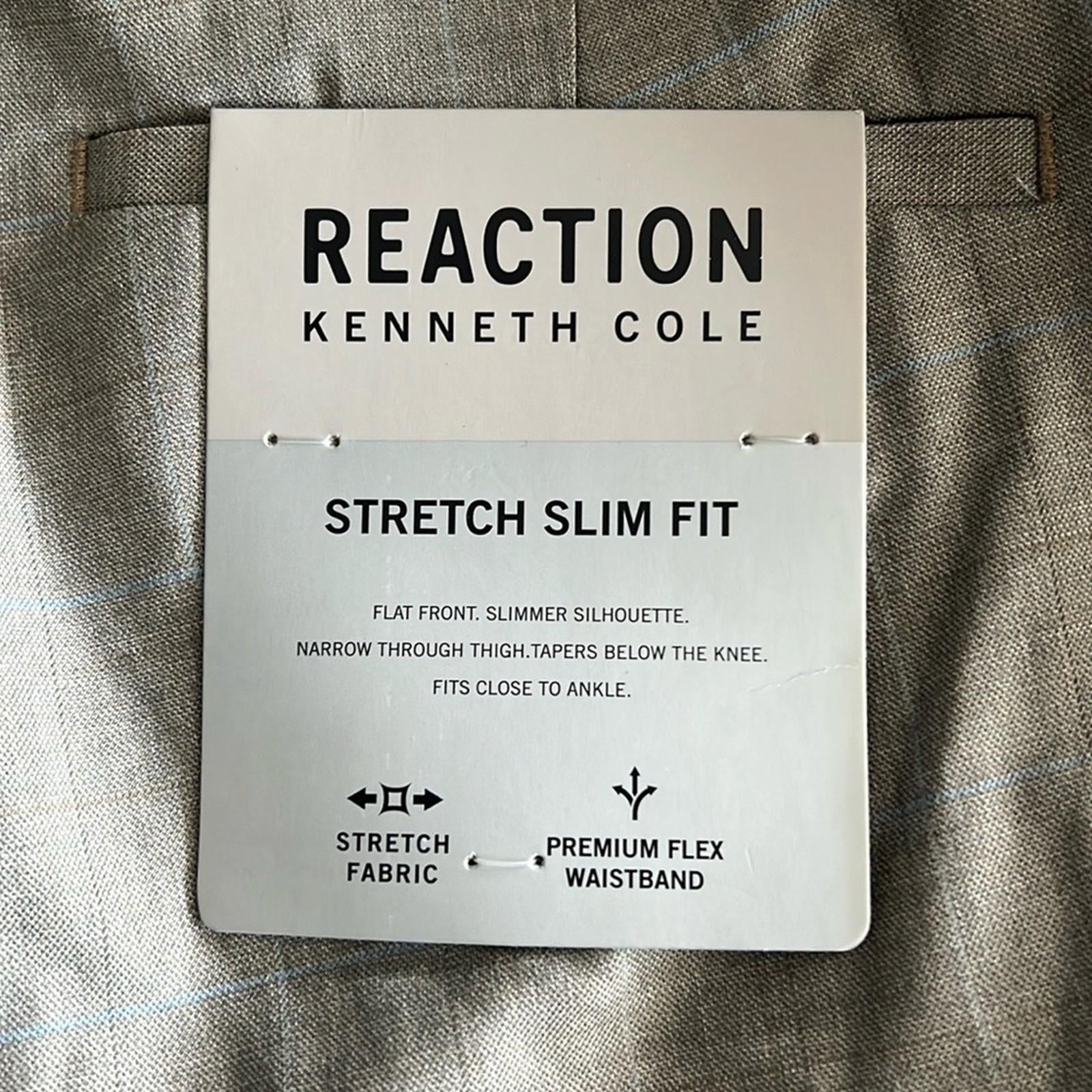 Kenneth Cole REACTION Premium Flex Slim Fit Dress Pants in Oatmeal 30W x 30L NWT