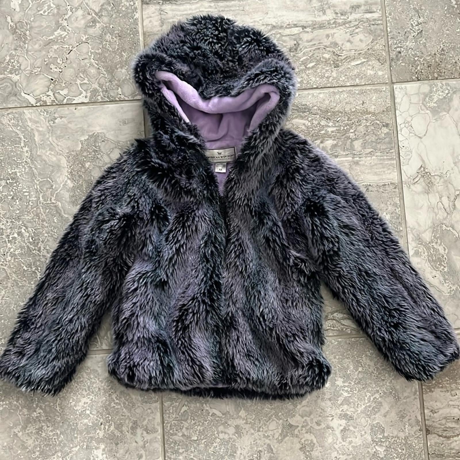 American Widgeon Purple Sherpa Hooded Jacket Size 6X EXCELLENT!