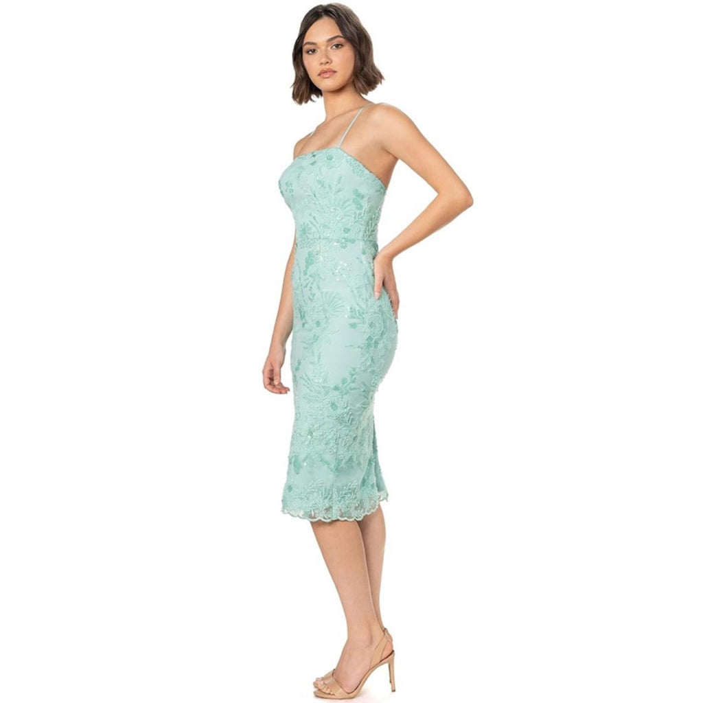 Dress the Population Josselyn Sequin Floral Body-con Dress, Mint Size M NWT $328