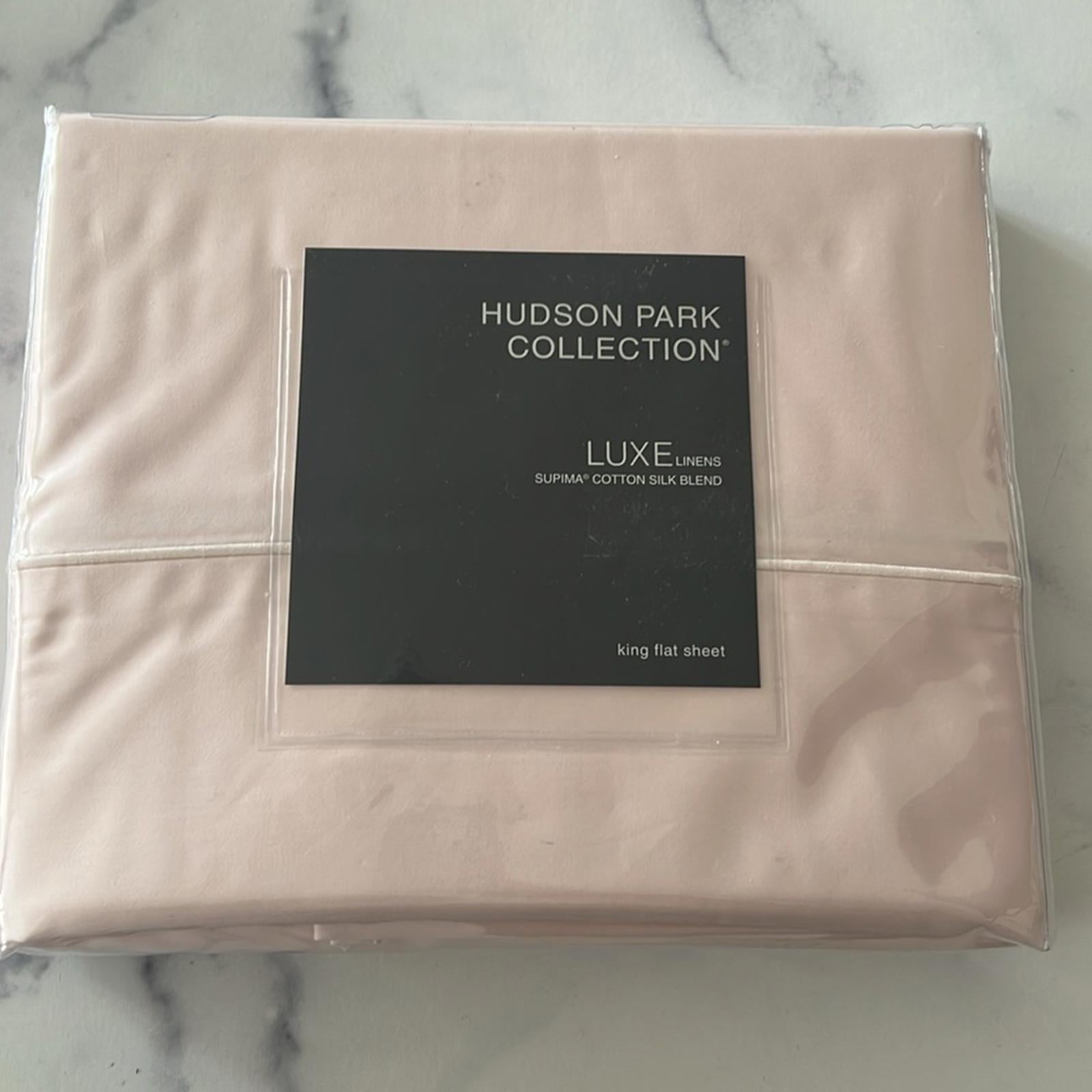 Hudson Park Collection Silk Supima Cotton Flat King Sheet in Blush Pink, NEW