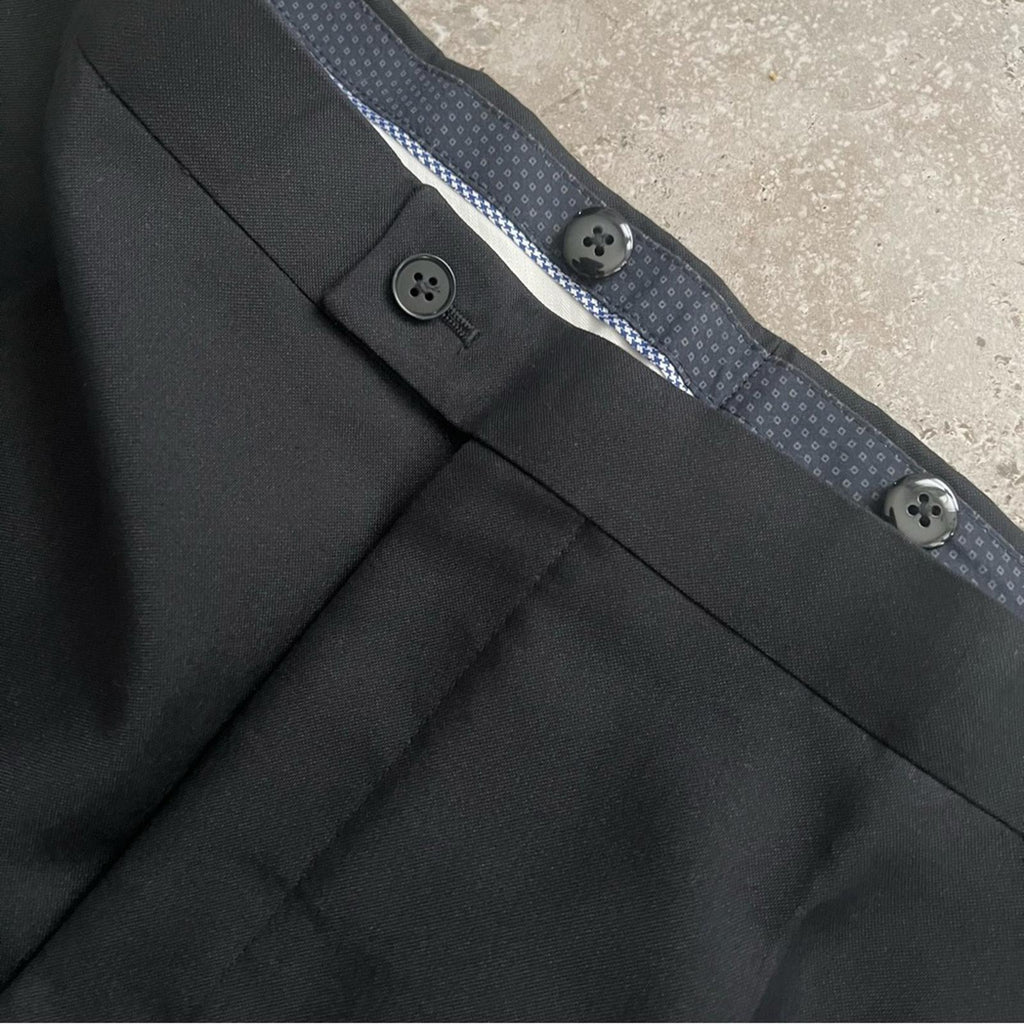 The Savile Row Company London Slim Fit Tuxedo Pants, Black, Size 38W X 44L NEW