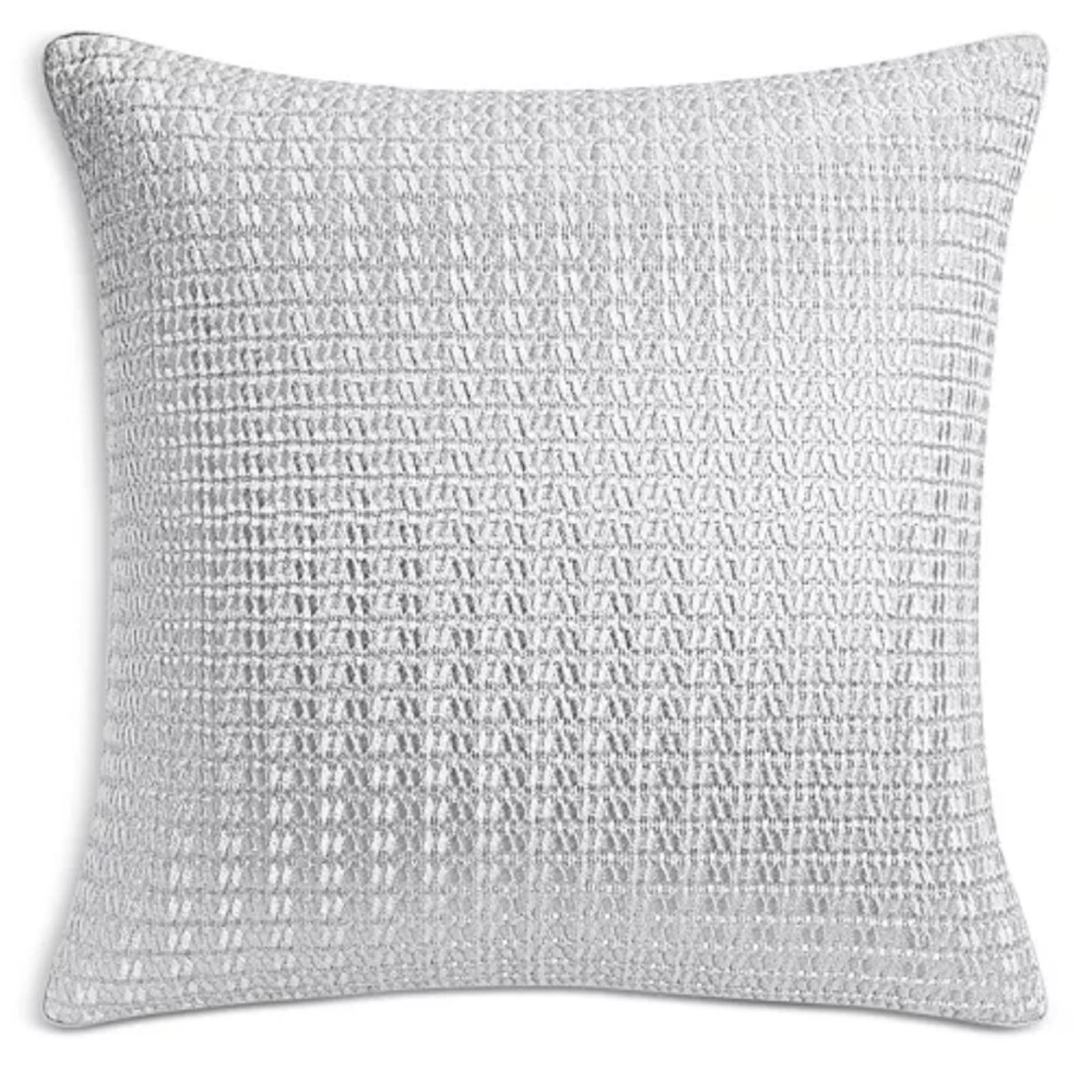 Hudson Park Collection Marble Wave Euro Sham in Silver, New w/Tag, Retail $185