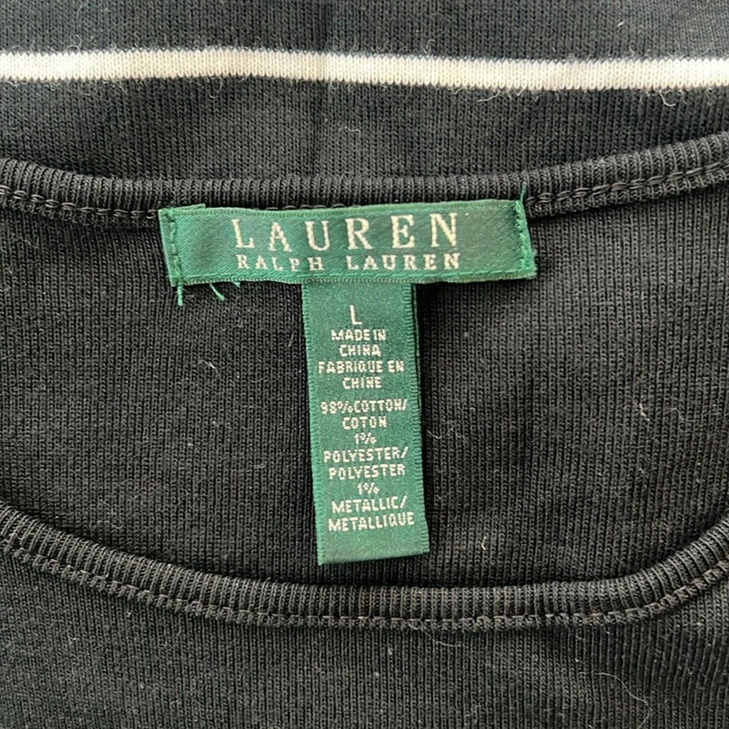 Lauren Ralph Lauren Cotton Striped Dress, Size L Retail $135 EXCELLENT!
