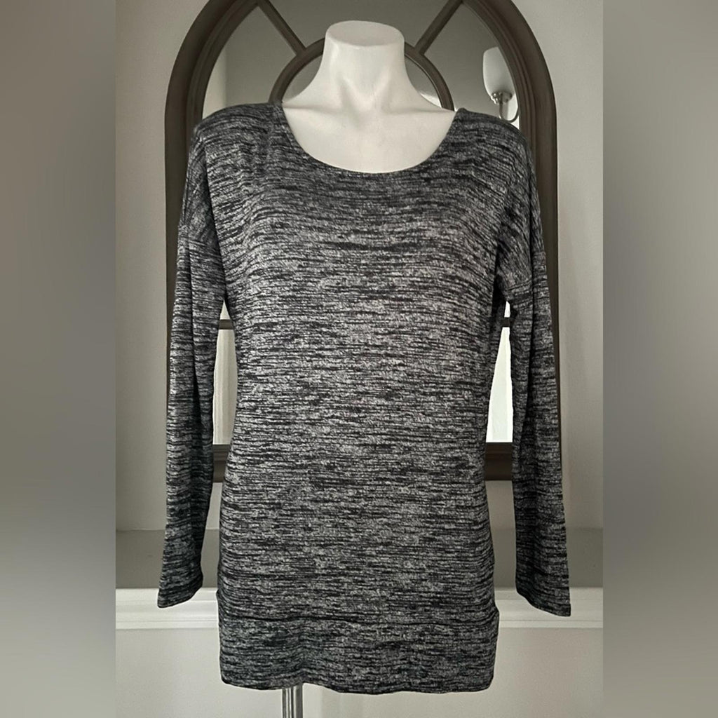 Athleta Open Back Cut-Out Posed Layered Pullover, Grey Heather Size S EXCELLENT!