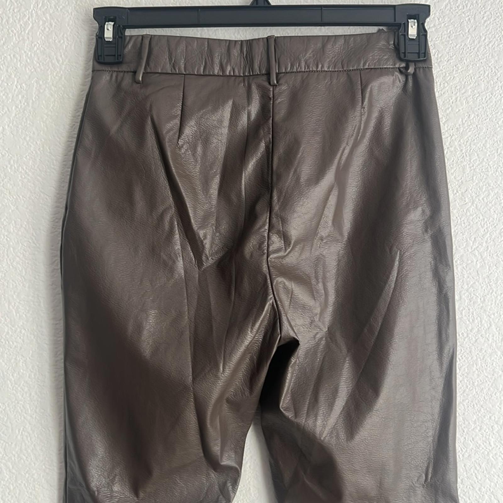 Fabiana Filippi Faux Leather Ankle Pants in Brown, Size IT38 UK6 US2 NWT $735