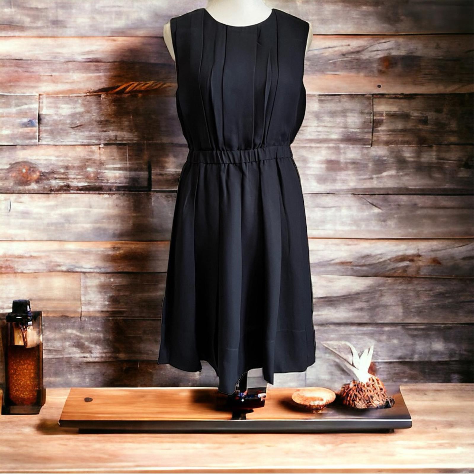 Kate Spade Fit & Flare Pleated Black Dress, Size 0