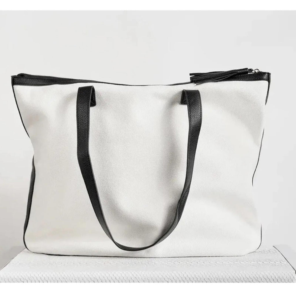 NWT Walter Baker Carly Bag, Canvas Vegan Leather Tote, New w/Tag Retail $198