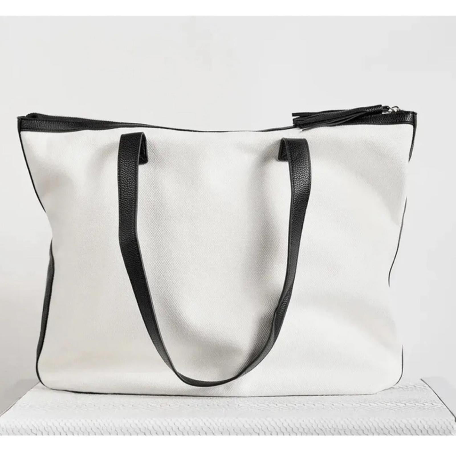 NWT Walter Baker Carly Bag, Canvas Vegan Leather Tote, New w/Tag Retail $198