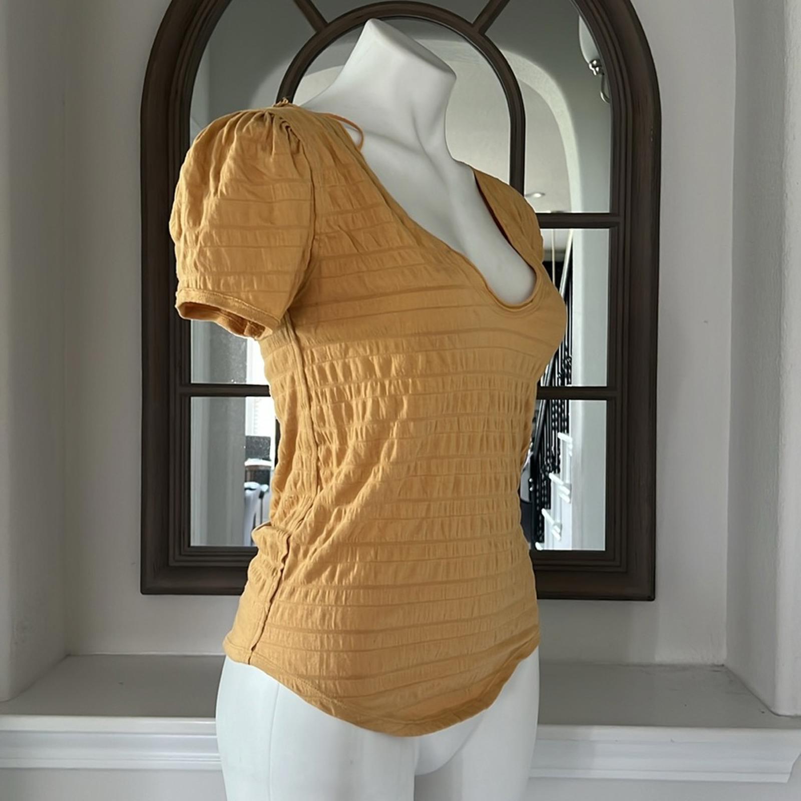 Free People Sugar Cube Smocked Tee, Size S New w/Tag