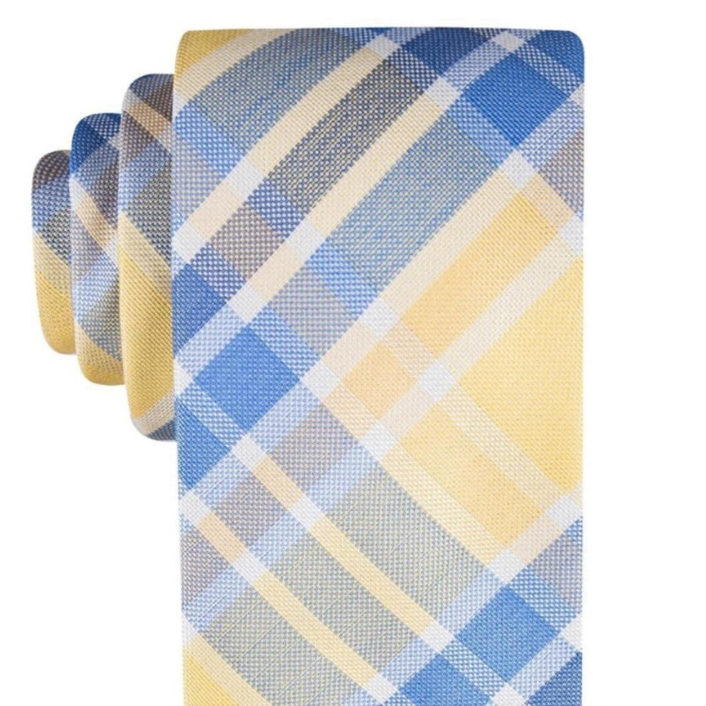 Tommy Hilfiger Festive Plaid Tie in Blue/Yellow, One Size, NWT