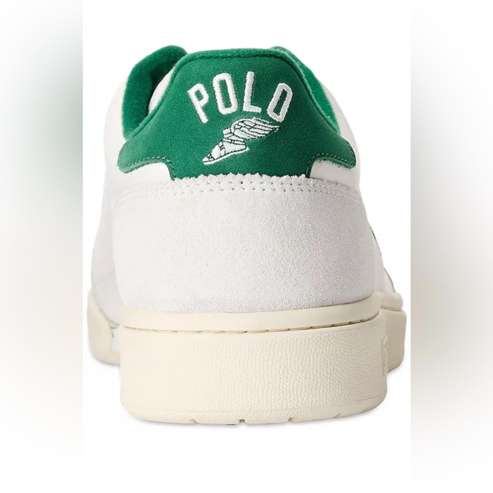 Polo Ralph Lauren Court Sport Lace-Up Sneakers in Deckwash White, Size 8 $185