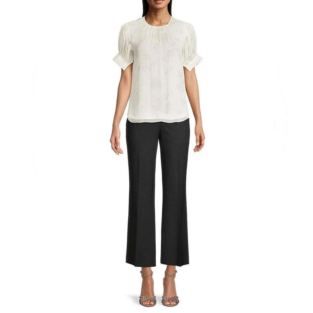 Rebecca Taylor Puff-Sleeve Silk Toile Blouse, NWT, Size S, Retail $245