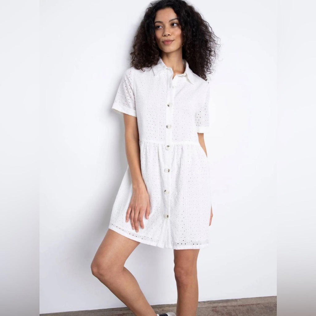 Sanctuary Heirloom Collared Midi Shirtdress in White, Size S NEW w/Tag