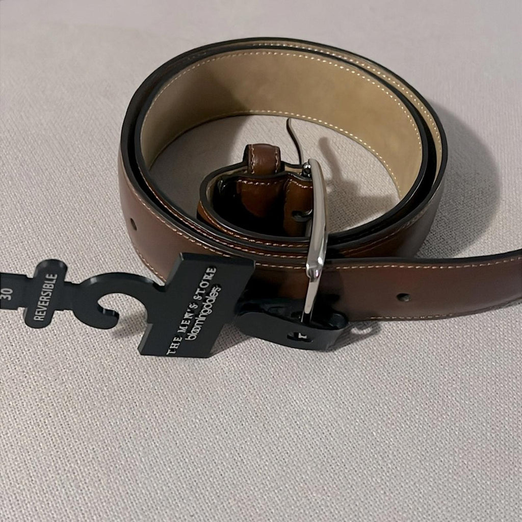 The Men's Store at Bloomingdale's Men's Leather Belt in Brown, NWT, Size 30