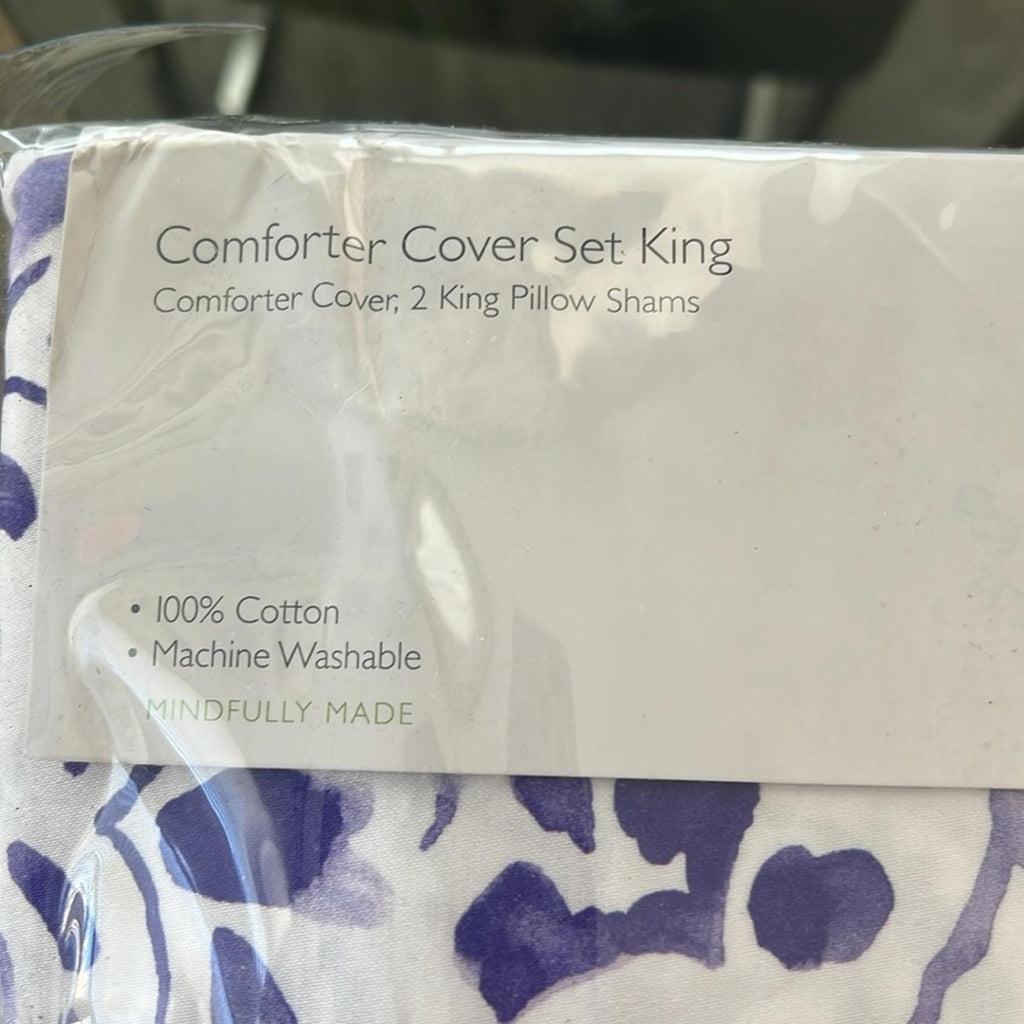 SKY Emilia Paisley 3-Piece King Comforter Cover & 2King Pillow Shams, NWT $315