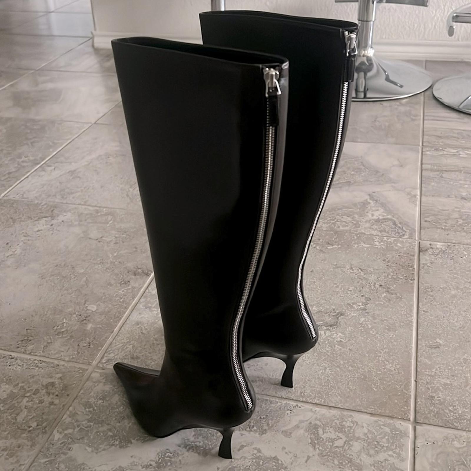 Stella McCartney Elsa Knee-High Heeled Boots in Coffee Brown, NWT, Size 38 $1350