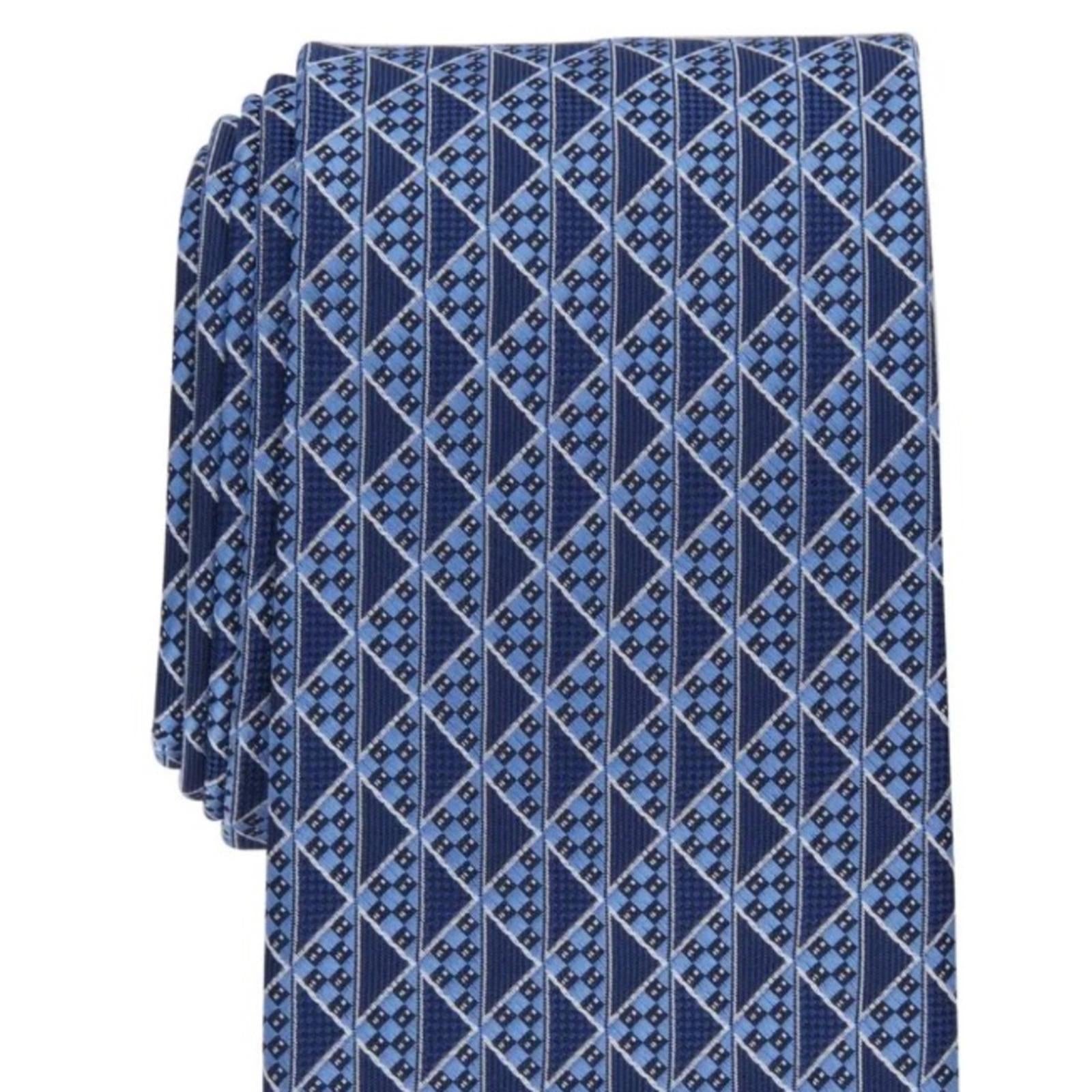 Perry Ellis Men's Vogel Geometric-Print Tie in Navy, One Size, NWT