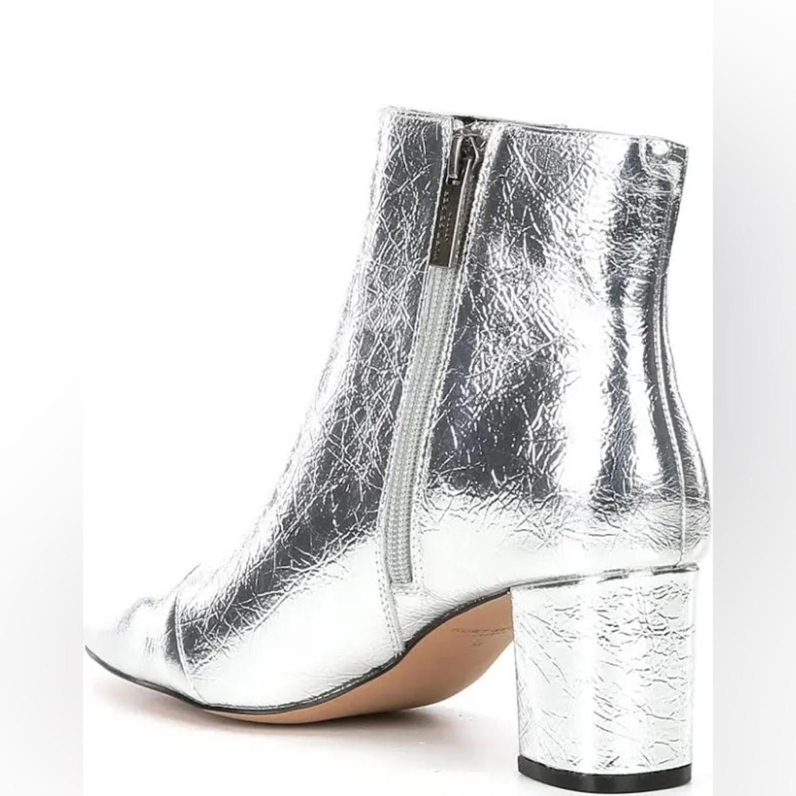 Kurt Geiger Burlington Block Heel Ankle Booties, Silver Size EU 37, New w/o Box