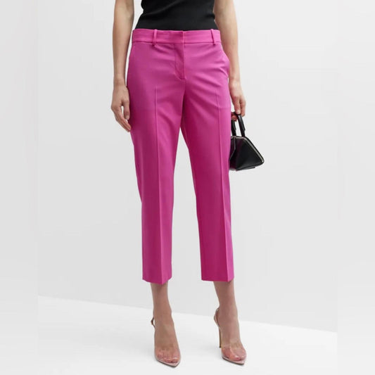 Theory Treeca Good Wool Cropped Pants, Carnation/Pink, Size 8 New w/Tag
