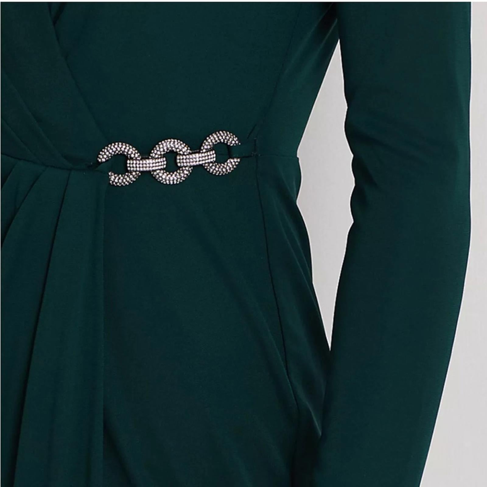 Lauren Ralph Lauren Jersey Surplice Cocktail Dress in  Green, Size 14, New w/Tag