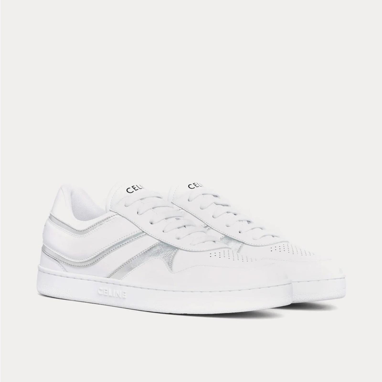 Celine Low Wave Lace-Up Sneaker, Optic White/Silver Size 41 in Box +DustBag $750