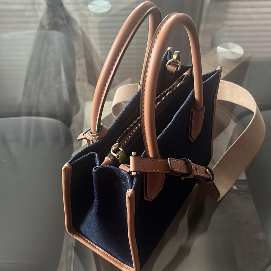 Michael Kors Mercer Canvas Crossbody, Admiral Gold EXCELLENT! Retail $228
