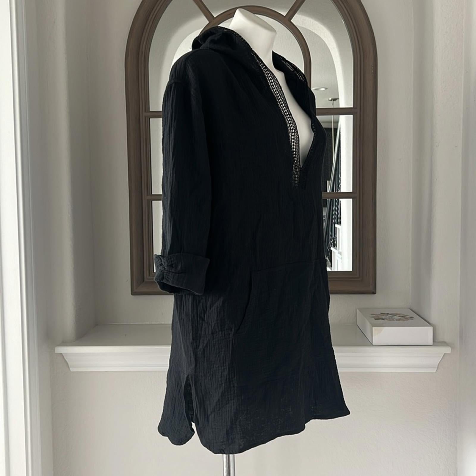 La Blanca Hooded CoverUp Tunic with Kangaroo Pockets, Size XS New w/Tag